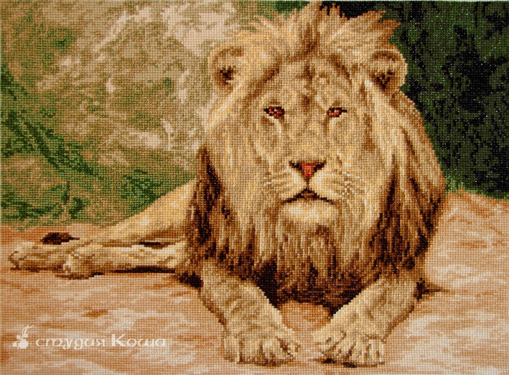 Картина «Лев» / Вышивка крестом / В рукоделии